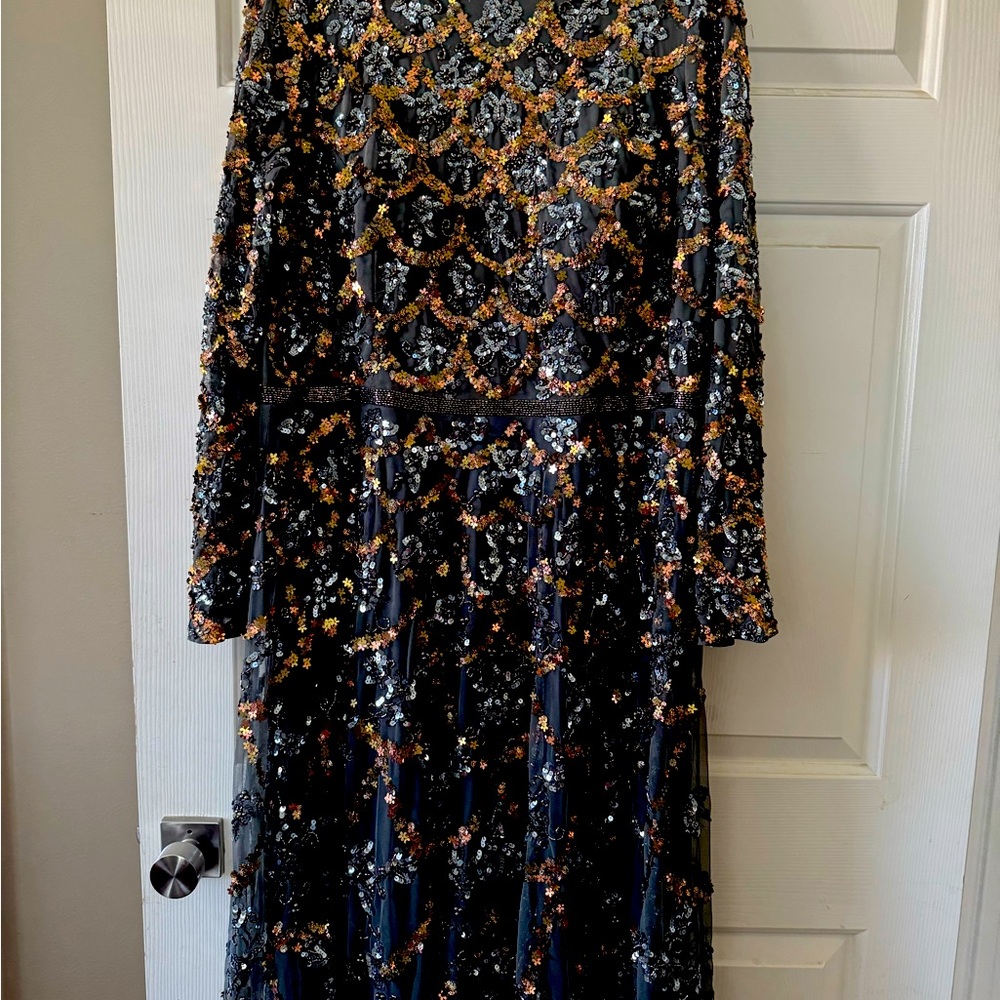 Sequin Embellished Long Sleeve Dress